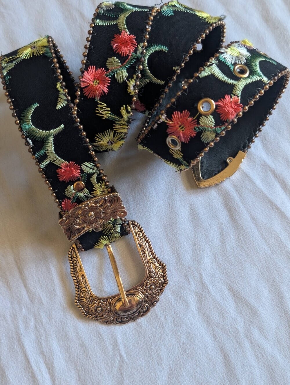 Floral embroidery belt SIZE SMALL-Medium Boho Cottagecore